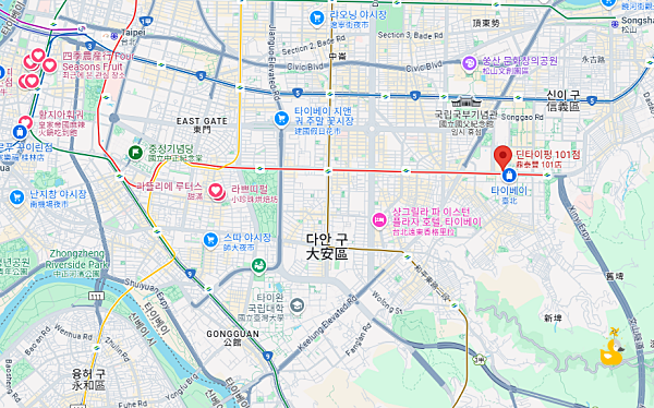 대만 타이베이 딘타이펑 101점 위치