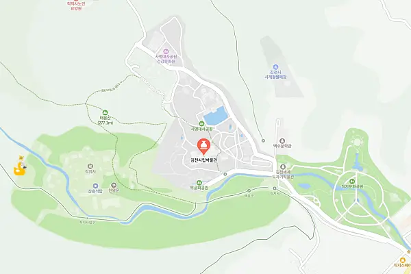 김천시립박물관 위치가 표시된 지도