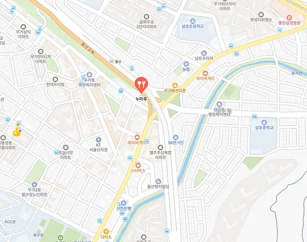 울산 맛집 누마루 위치가 표시된 지도