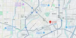 타이중 기차역이 표시된 지도